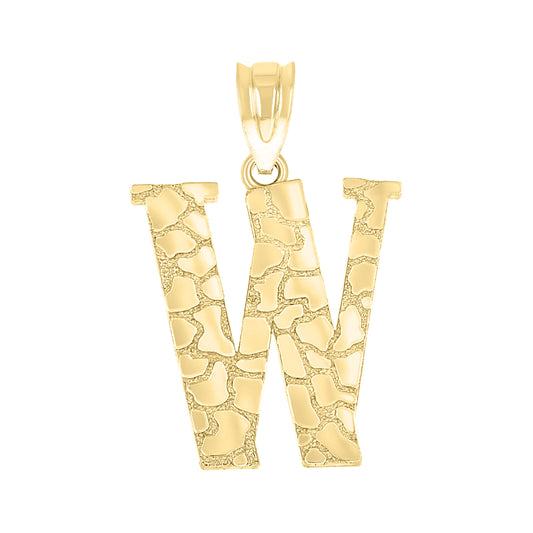 10Kt Gold Initial Letter Pendant "W"