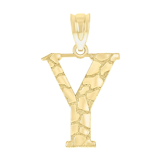 10Kt Gold Initial Letter Pendant "Y"