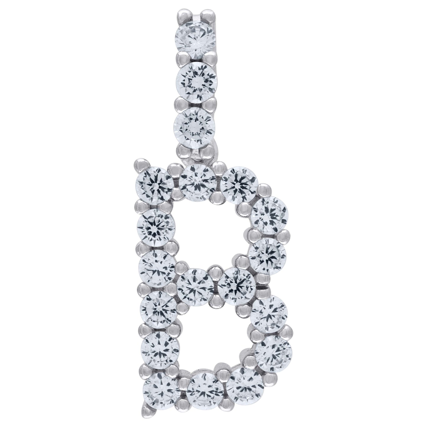 925 Sterling Silver Initial Letter "B" Pendant