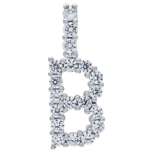 925 Sterling Silver Initial Letter "B" Pendant