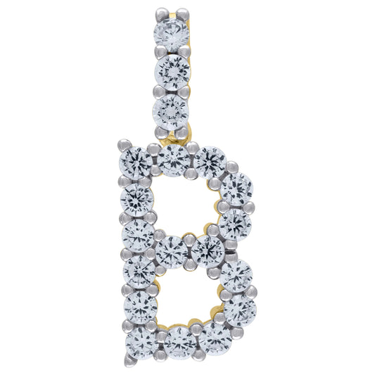 925 Sterling Silver Initial Letter "B" Pendant