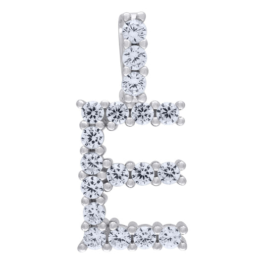 925 Sterling Silver Initial Letter "E" Pendant