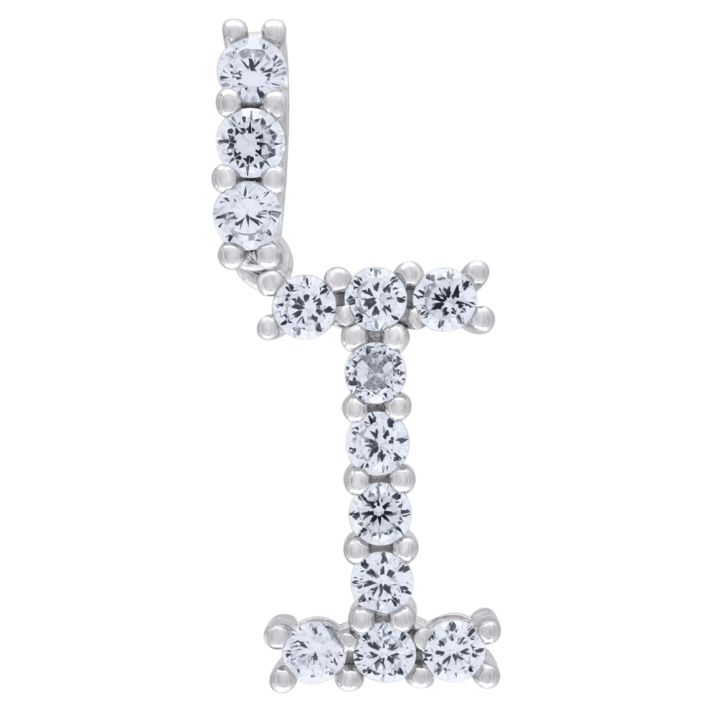 925 Sterling Silver Initial Letter "I" Pendant