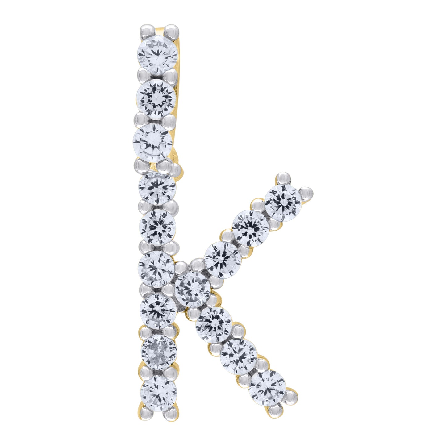 925 Sterling Silver Initial Letter "K" Pendant