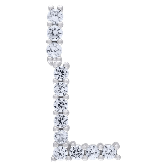 925 Sterling Silver Initial Letter "L" Pendant