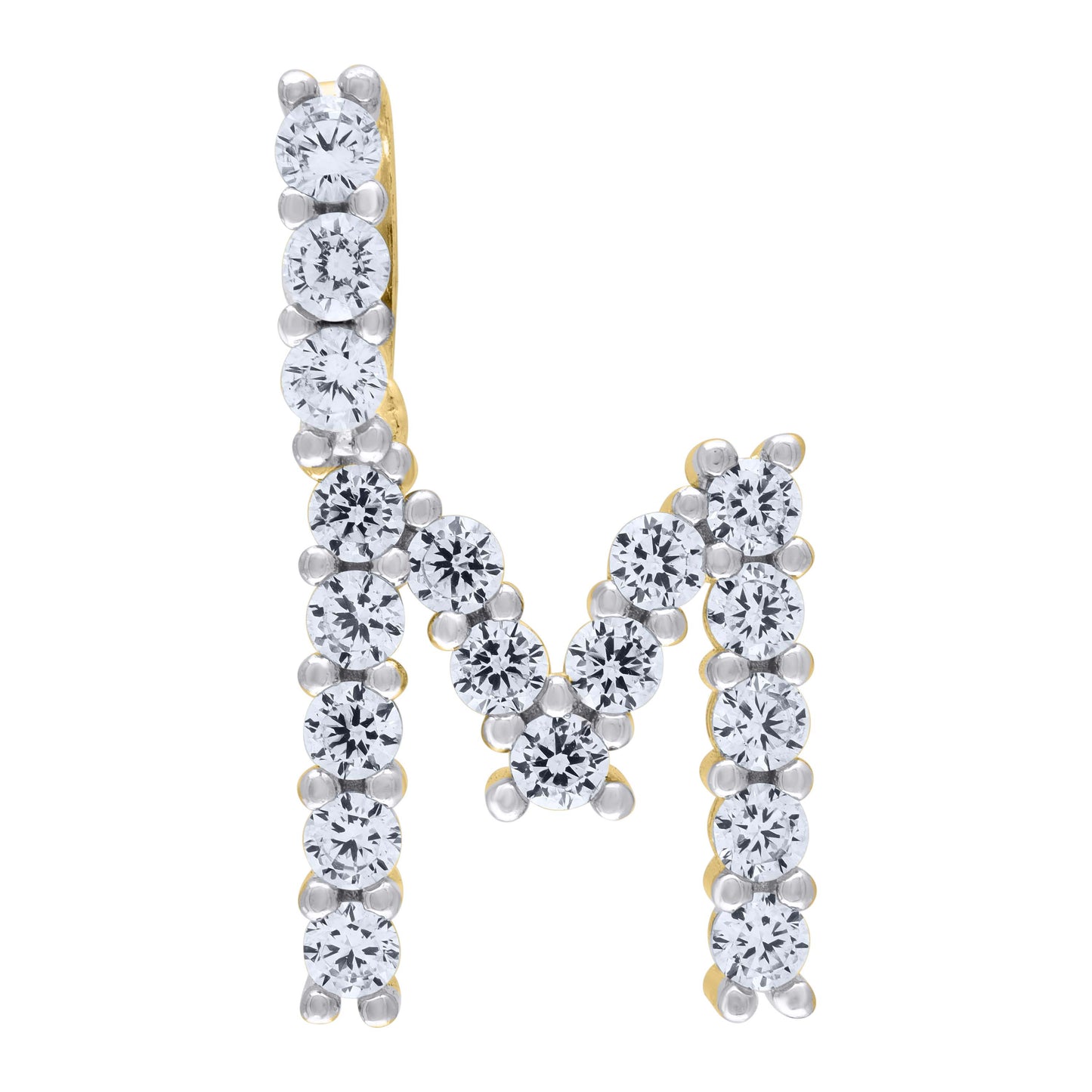 925 Sterling Silver Initial Letter "M" Pendant