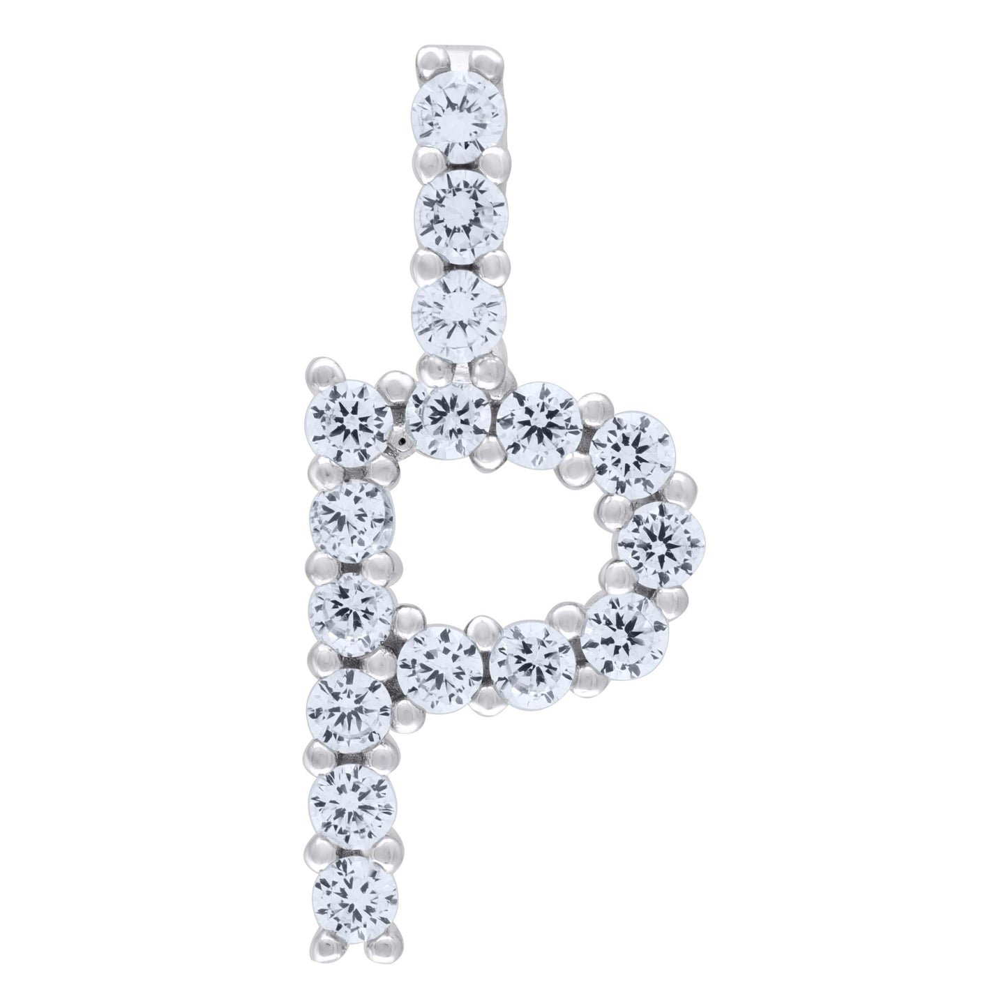 925 Sterling Silver Initial Letter "P" Pendant