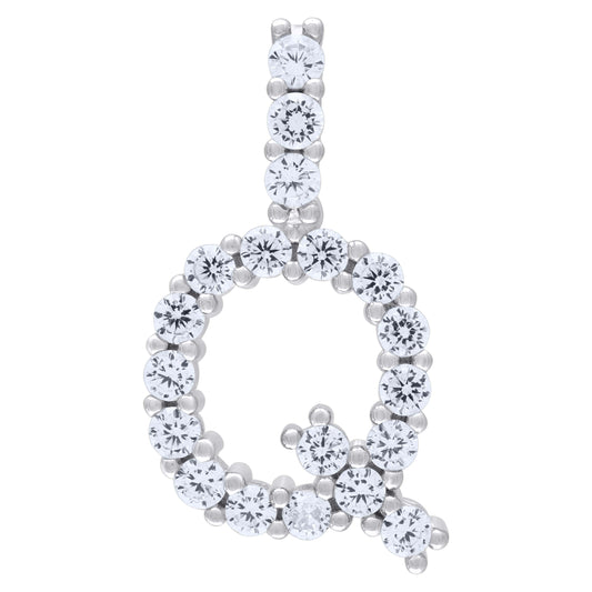 925 Sterling Silver Initial Letter "Q" Pendant