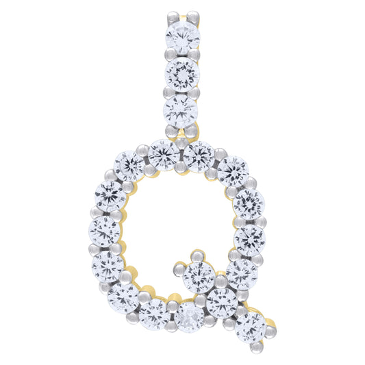925 Sterling Silver Initial Letter "Q" Pendant