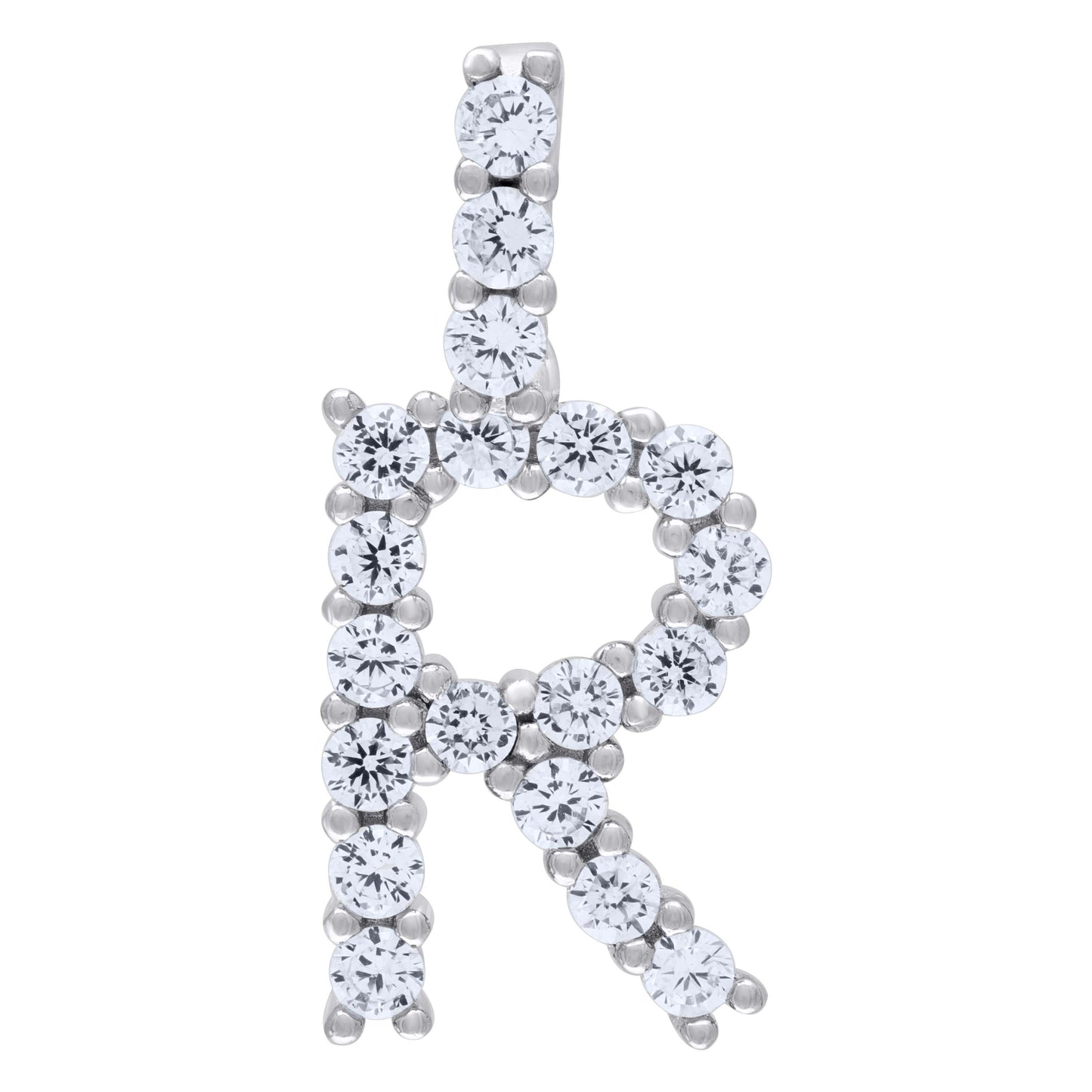925 Sterling Silver Initial Letter "R" Pendant