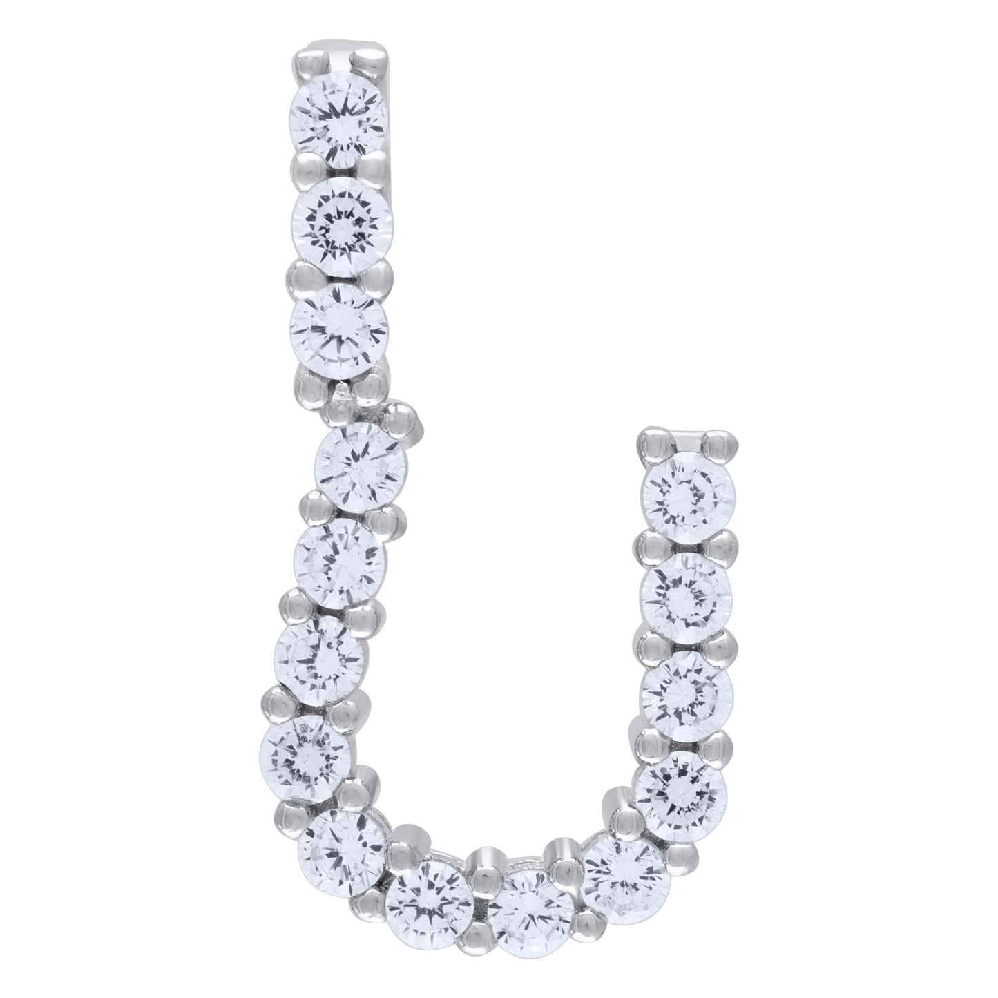 925 Sterling Silver Initial Letter "U" Pendant