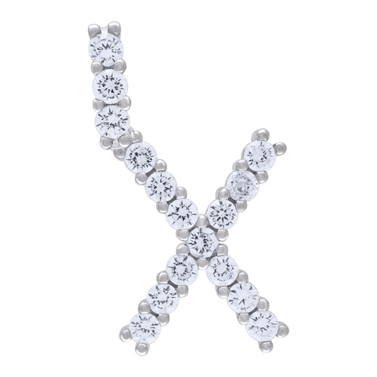 925 Sterling Silver Initial Letter "X" Pendant