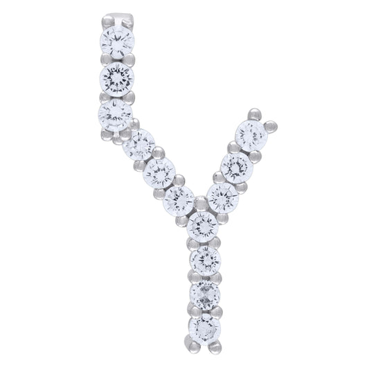 925 Sterling Silver Initial Letter "Y" Pendant