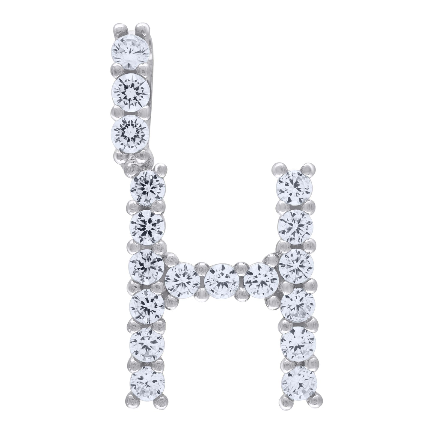 925 Sterling Silver Initial Letter "H" Pendant