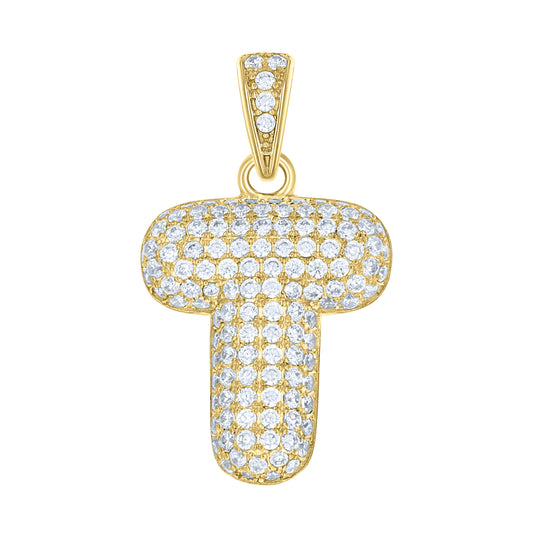 10Kt Gold Initial Letter Pendant "T"