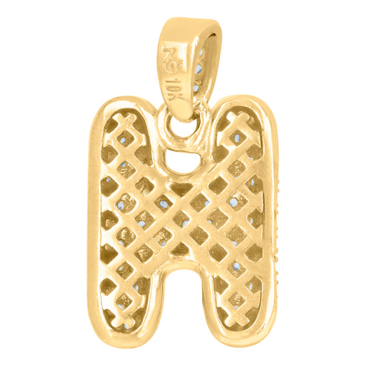 10Kt Gold Initial Letter Pendant "H"