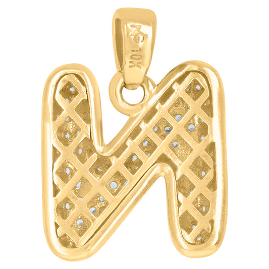 10Kt Gold Initial Letter Pendant "N"