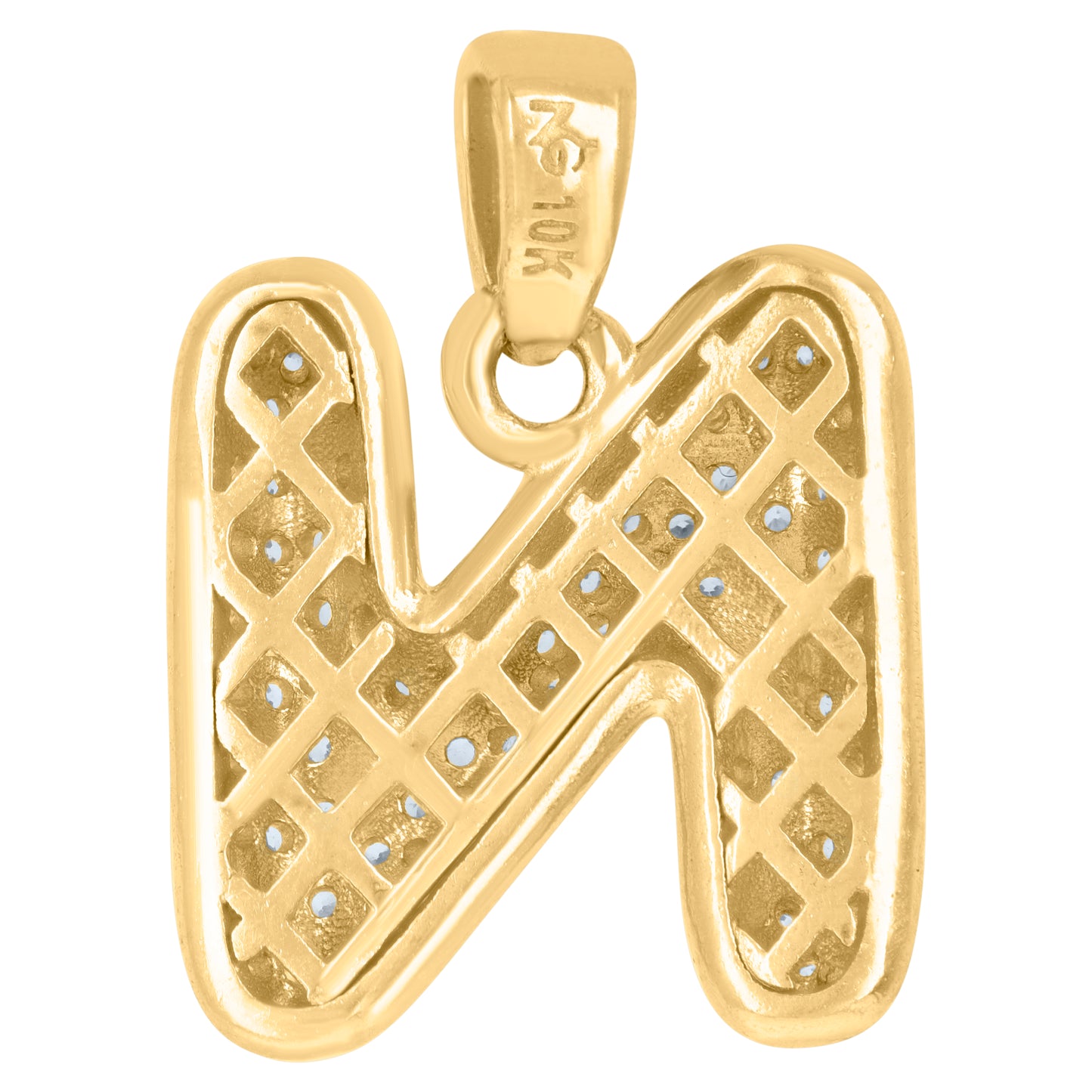 10Kt Gold Initial Letter Pendant "N"
