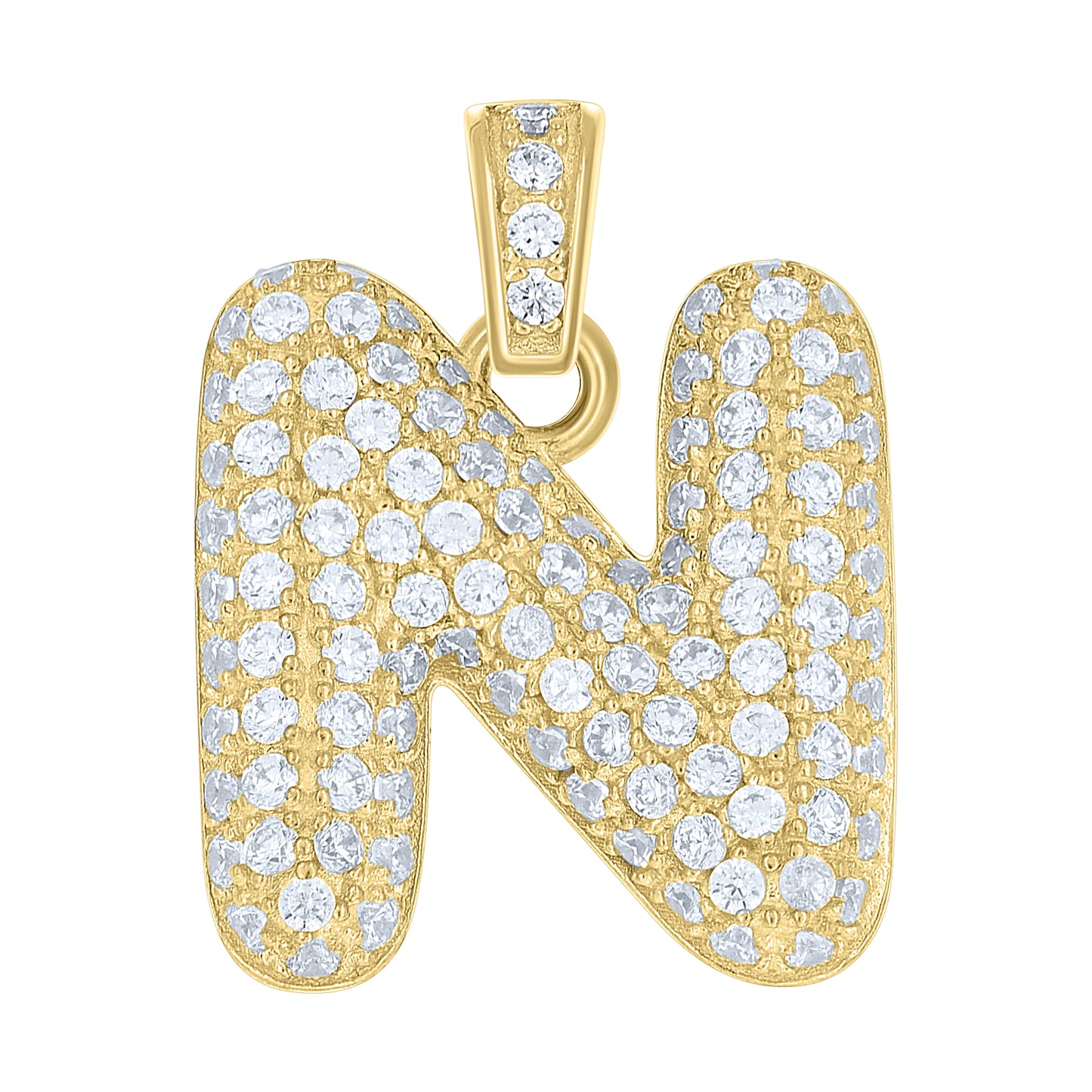 10Kt Gold Initial Letter Pendant "N"