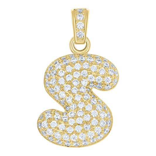 10Kt Gold Initial Letter Pendant "S"
