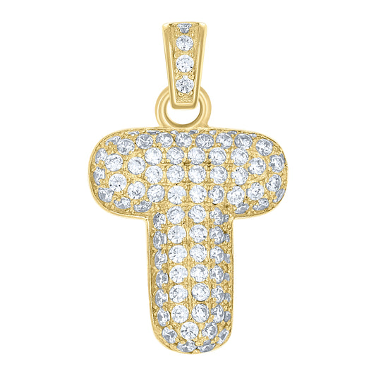 10Kt Gold Initial Letter Pendant "T"