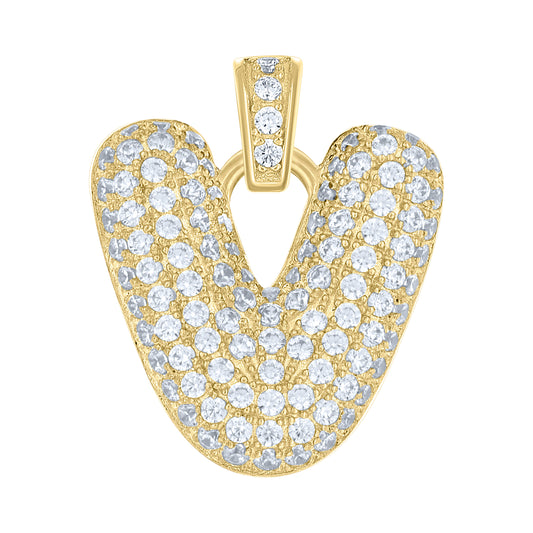 10Kt Gold Initial Letter Pendant "V"