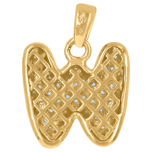 10Kt Gold Initial Letter Pendant "W"