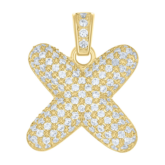 10Kt Gold Initial Letter Pendant "X"