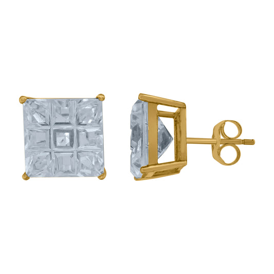 925-Square 9Segment 10M Earrings