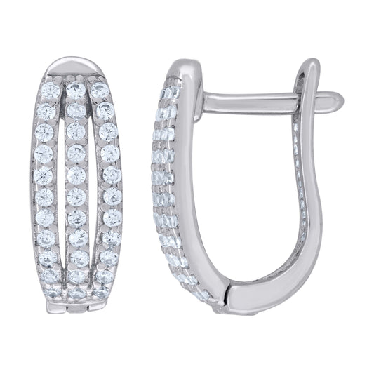 925 Sterling Silver & Cz Earring