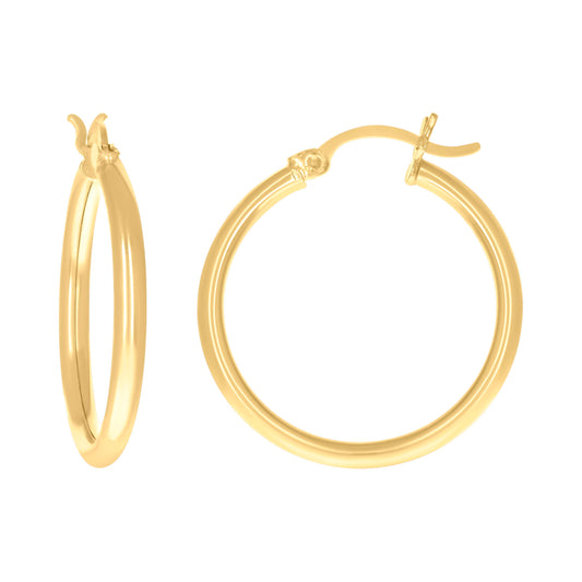14Kt Gold 2mm-22 Plain Hoop Earrings
