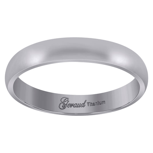 Titanium Mens Domed Comfort Fit Wedding Band 4mm Sizes 7 - 11