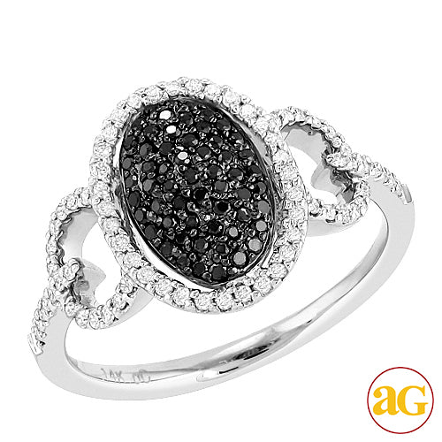 10KW 0.50CTW BLACK DIA OVAL RING