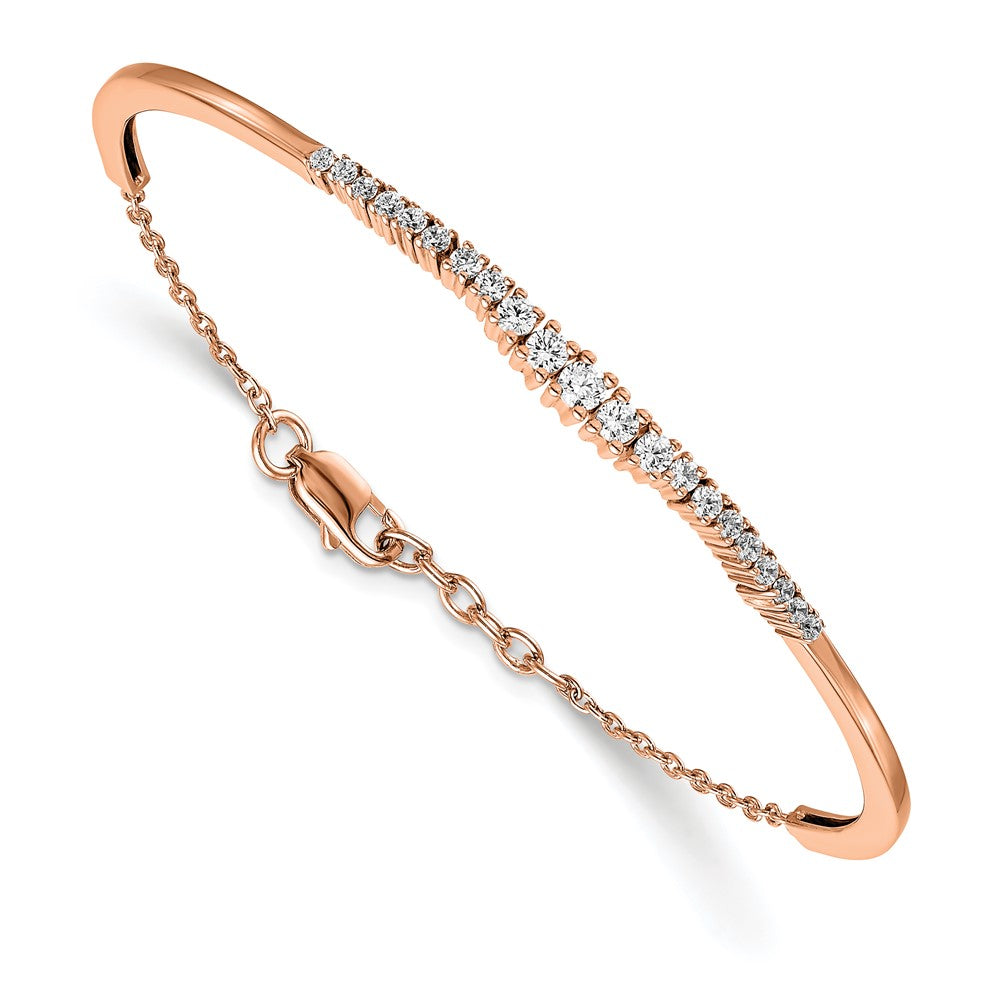 14k Rose Gold 3/4ct Lab Grown Diamond VS/SI+ G+ Graduated Bangle