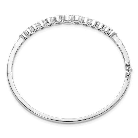 14k White Gold 1 1/2ct Lab Grown Diamond VS/SI+ G+ Bangle Bracelet