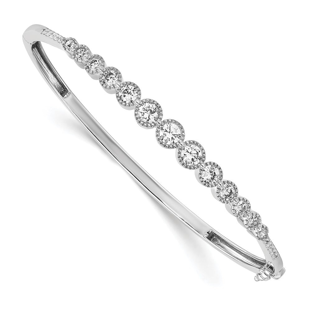 14k White Gold 1 1/2ct Lab Grown Diamond VS/SI+ G+ Bangle Bracelet