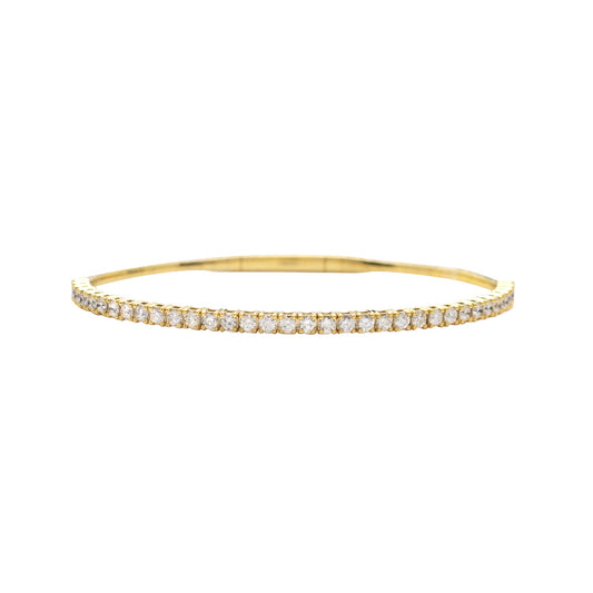 14KY 1.72CTW DIAMOND SINGLE ROW FLEX BANGLE