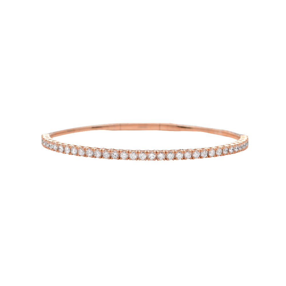 14KR 1.10CTW VVS DIAMOND SINGLE ROW FLEX BANGLE