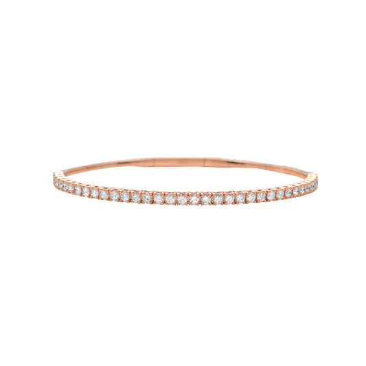 14KR 1.10CTW VVS DIAMOND SINGLE ROW FLEX BANGLE