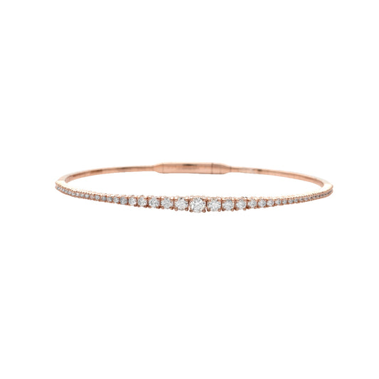 14KR 1.25CTW VVS DIAMOND GRADUATED FLEX BANGLE