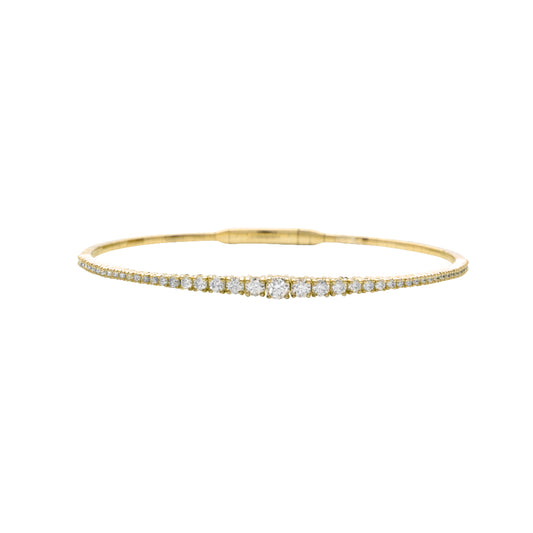 14KY 1.25CTW VVS DIAMOND GRADUATED FLEX BANGLE