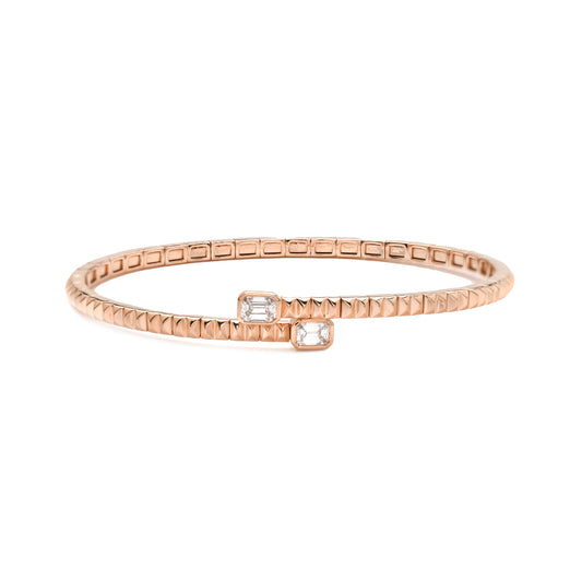 14KR 0.65CTW DIAMOND FLEXIBLE CUFF BANGLE