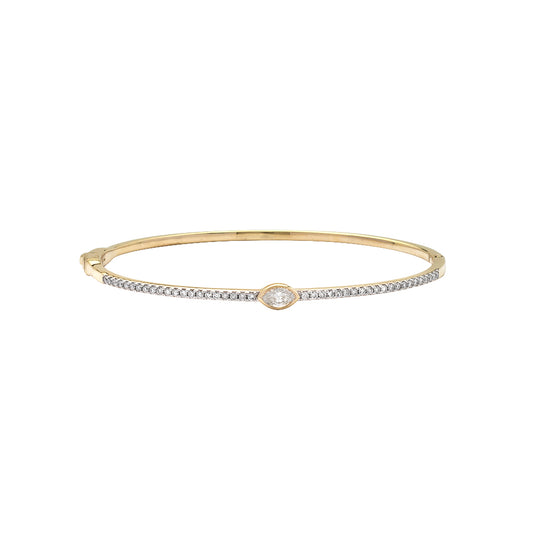 14KY 0.70CTW DIAMOND MARQUISE & ROUND BANGLE