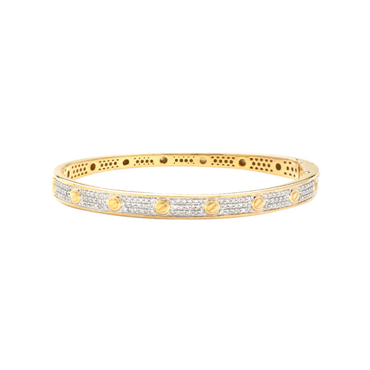 10KY 0.80CTW ROUND DIAMOND DESIGNER BANGLE