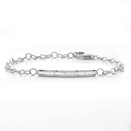 14KW 0.40CTW BAGUETTE DIAMOND BRACELET - SINGLE