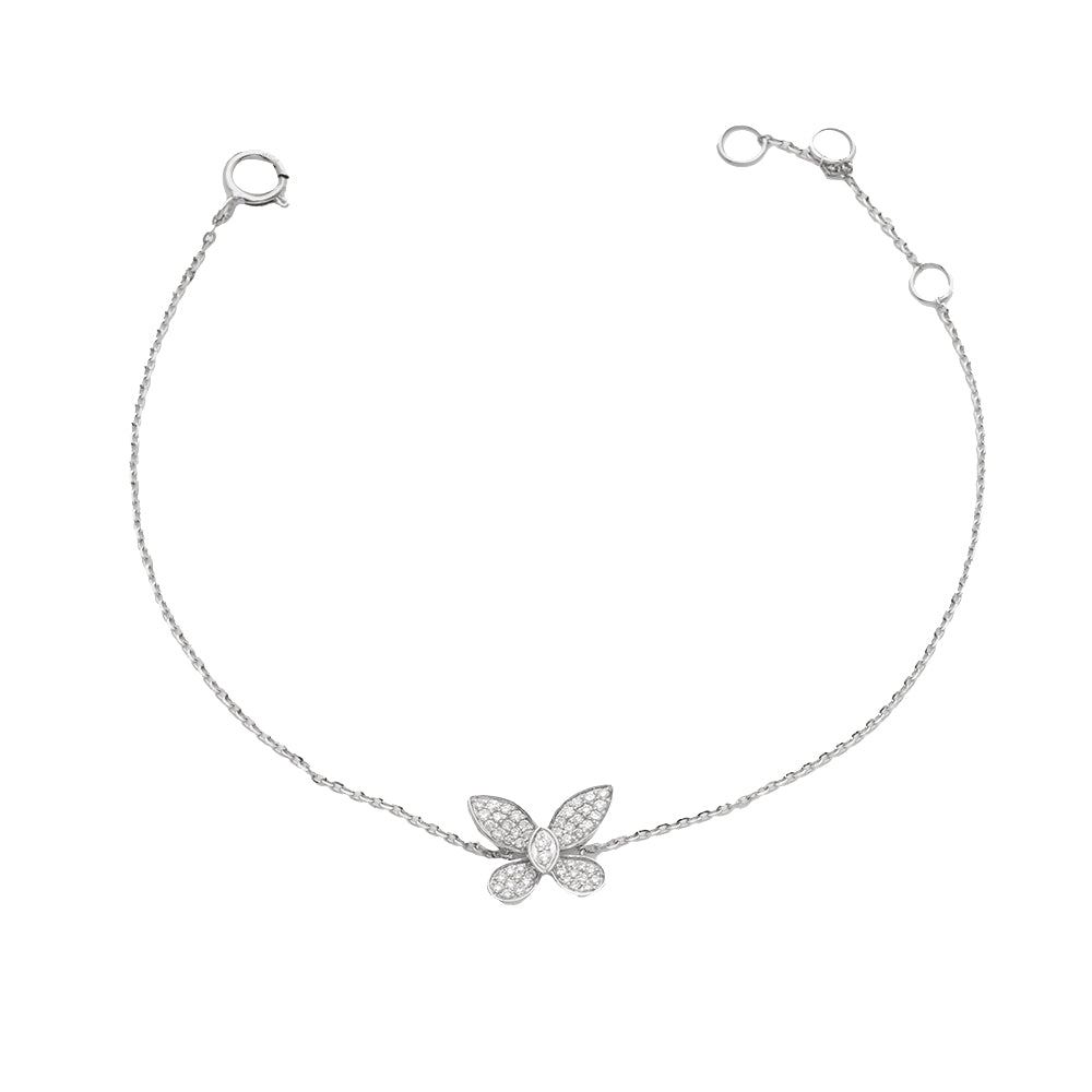 14KW 0.25CTW DIAMOND BUTTERFLY BRACELET