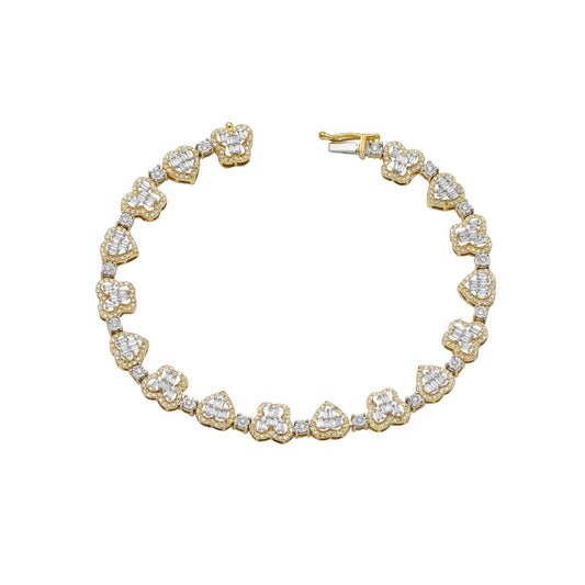 10KY 1.75CTW DIAMOND BAGUETTE CLUSTER HEART & BUTT