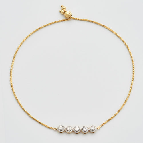 14KY 0.55CTW DIAMOND ADJUSTABLE BRACELET -