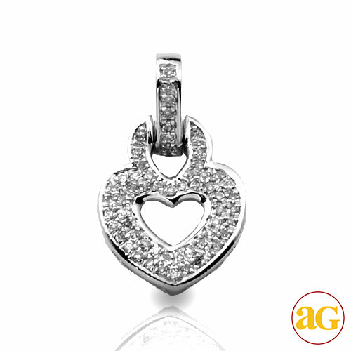 14KW 0.10CTW DIAMOND HEART PENDANT