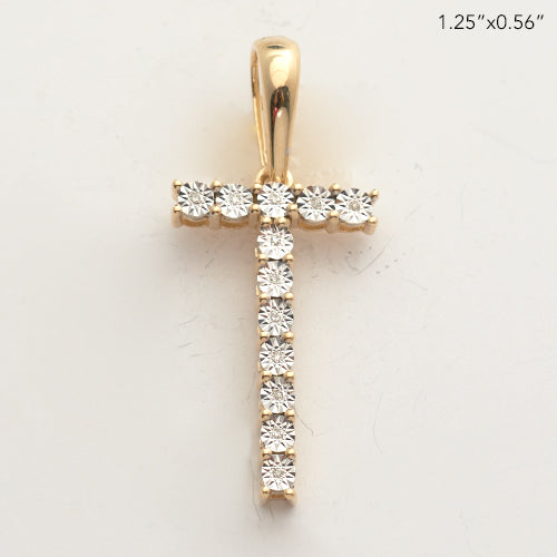 10KY 0.02CTW ILLUSION SET DIAMOND INITIAL PENDANT